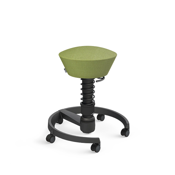 Stolička Aeris Swopper Wool green melange podnož čierna / s kolieskami