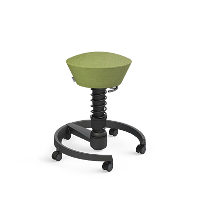 Stolička Aeris Swopper Wool green melange podnož čierna / s kolieskami