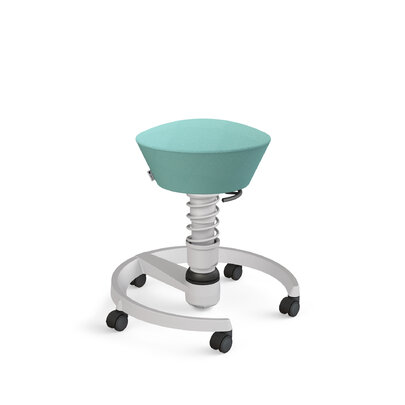 Stolička Aeris Swopper Wool pastel Turquoise podnož metalická / s kolieskami